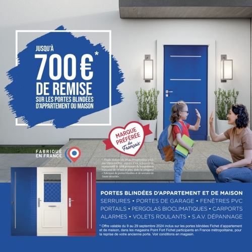 Jusqu’à 700 € de remise sur les portes blindées Fichet